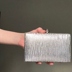 Charming Charlie Silver Rectangle Clutch